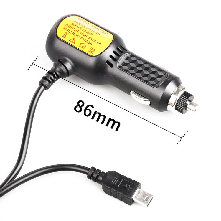 2 PCS H515 Car Charger Driving Recorder Power Cord Navigation With USB Port Cigarette Lighter Vehicle Charging Wire, Specification: Line 2.5A+USB 2.4A(Micro Straight) - In Car by buy2fix | Online Shopping UK | buy2fix