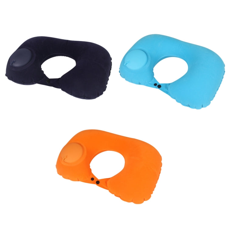 Travel Inflatable Press U-Shaped Neck Guard Pillow, Colour: Flocked U009-070（Orange） - Home & Garden by buy2fix | Online Shopping UK | buy2fix