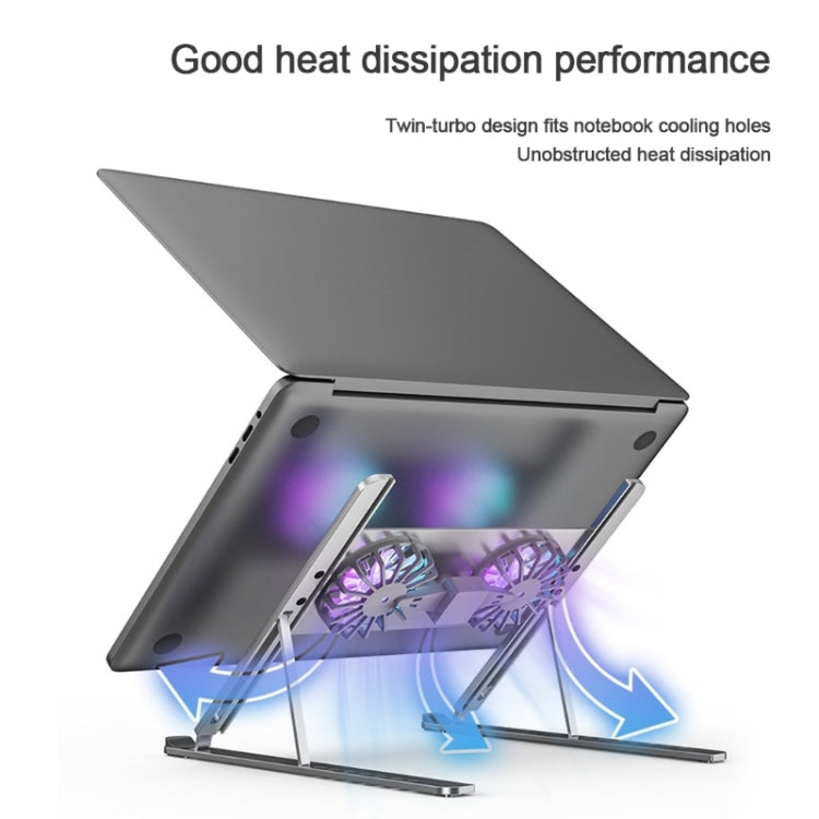 BONERUY P11F Notebook Cooling Bracket Fan Aluminum Alloy Radiator, Colour:  Silver with Type-C Cable - Cooling Pads by BONERUY | Online Shopping UK | buy2fix