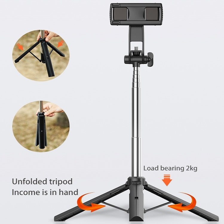 CYKE Folding Telescopic Mobile Phone Broadcast Stand Tripod, Specification: A31E-1.6m (With Light) - Consumer Electronics by CYKE | Online Shopping UK | buy2fix