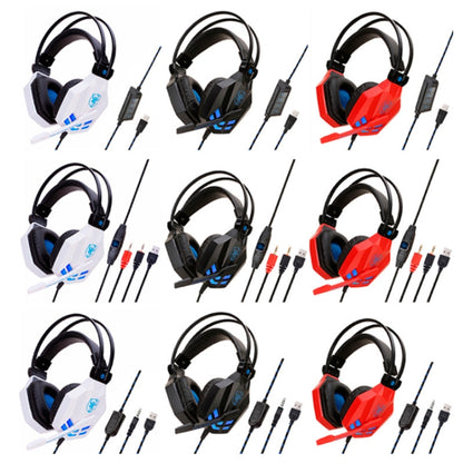Soyto SY850MV Luminous Gaming Computer Headset For PS4 (Red Blue) - Multimedia Headset by Soyto | Online Shopping UK | buy2fix
