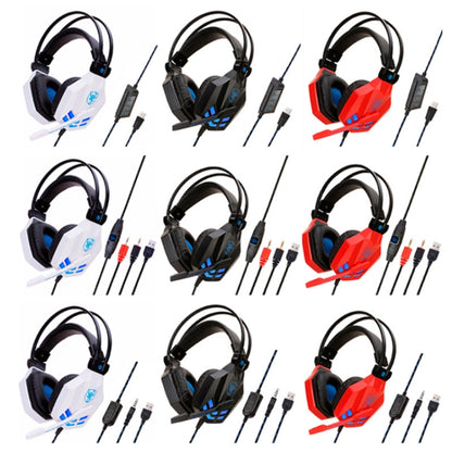 Soyto SY850MV Luminous Gaming Computer Headset For USB  (Black Blue) - Multimedia Headset by Soyto | Online Shopping UK | buy2fix