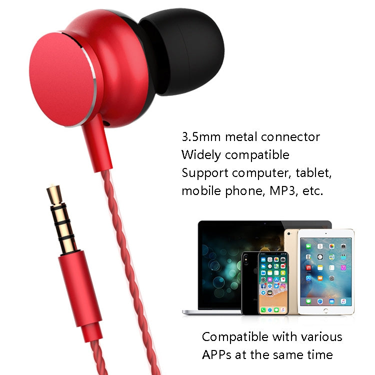 2 PCS TS118 3.5mm Metal In-Ear Wired Game Earphone(Black) - In Ear Wired Earphone by buy2fix | Online Shopping UK | buy2fix