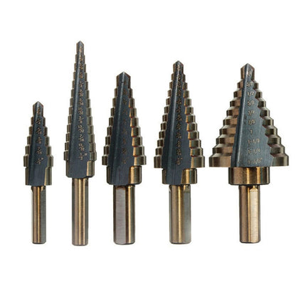 Pagoda Drill Bit High Speed ??Steel Opener Triangle Handle Stairs Drill Bit(5 In 1 Boxed) - Drill & Drill Bits by buy2fix | Online Shopping UK | buy2fix