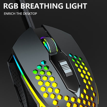 LEAVEN S50 6Keys Macro Definition Programmable RGB Lighted Gaming Wired Mouse, Cable Length: 1.5m(White) - Wired Mice by LEAVEN | Online Shopping UK | buy2fix