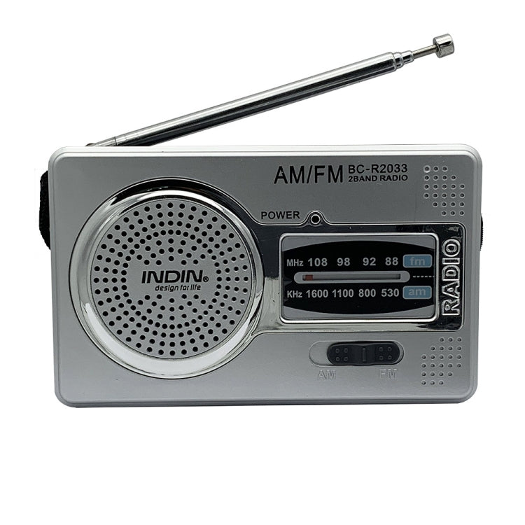 BC-R2033  AM FM Radio Telescopic Antenna Full Band Portable Radio Receiver(Silver Gray) - Consumer Electronics by buy2fix | Online Shopping UK | buy2fix