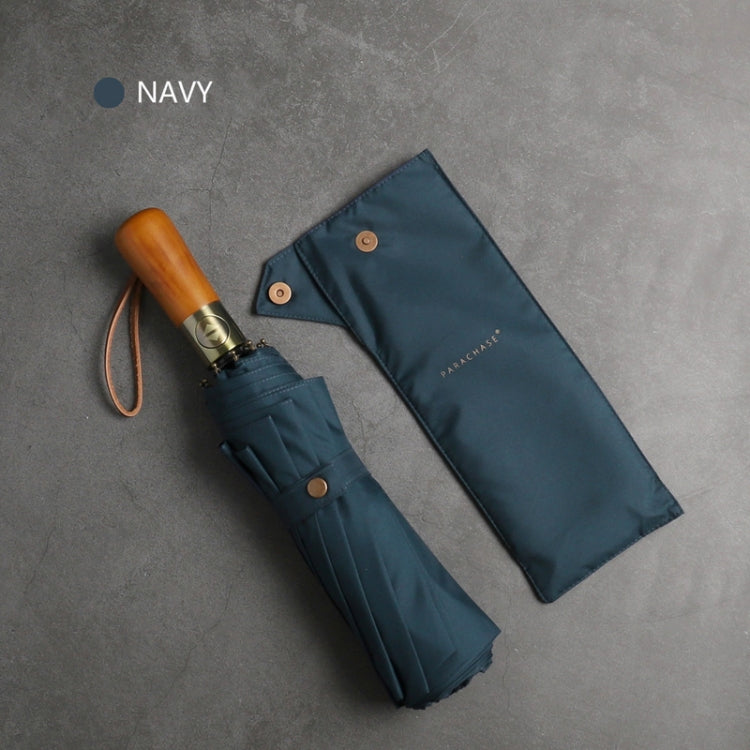 PARACHASE Ten-bone Double-layer Large Windproof Business Automatic Folding Umbrella(Navy) - Umbrellas by PARACHASE | Online Shopping UK | buy2fix