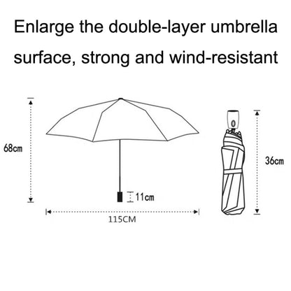 PARACHASE Ten-bone Double-layer Large Windproof Business Automatic Folding Umbrella(Navy) - Umbrellas by PARACHASE | Online Shopping UK | buy2fix