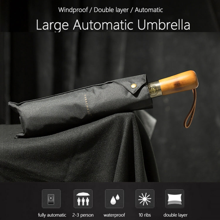 PARACHASE Ten-bone Double-layer Large Windproof Business Automatic Folding Umbrella(Navy) - Umbrellas by PARACHASE | Online Shopping UK | buy2fix