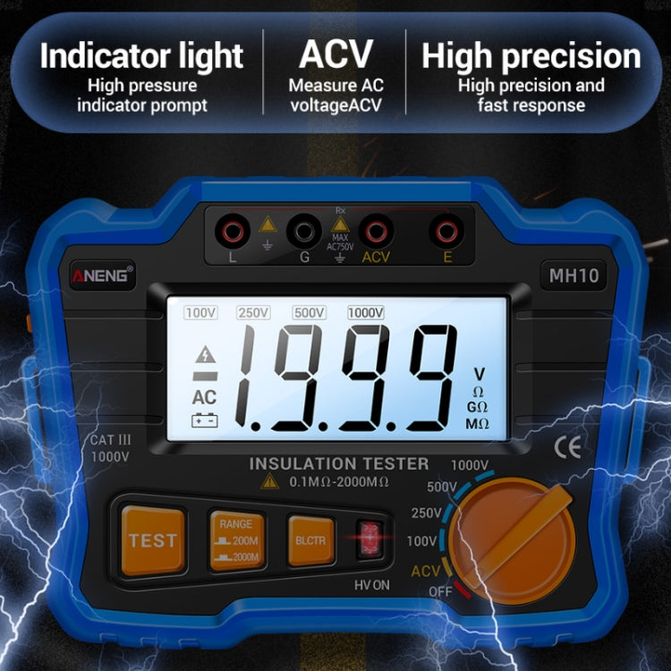 ANENG MH10 Digital High Precision Insulation Resistance Tester(Blue) - Consumer Electronics by ANENG | Online Shopping UK | buy2fix