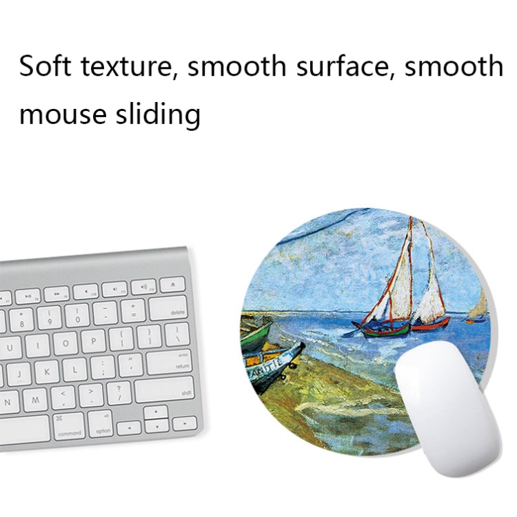 400x900x2mm Locked Am002 Large Oil Painting Desk Rubber Mouse Pad(Seaside Boat) - Mouse Pads by buy2fix | Online Shopping UK | buy2fix