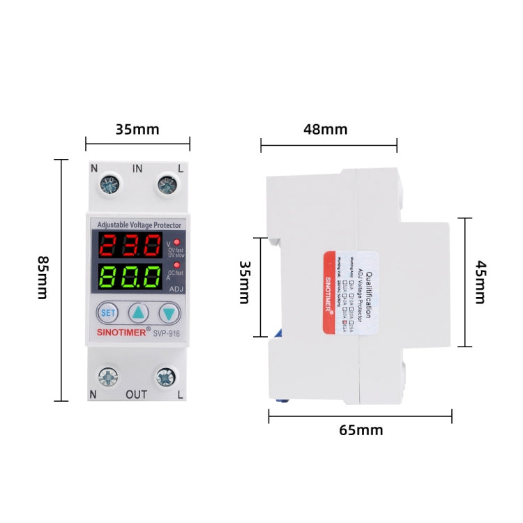 SINOTIMER SVP-916 Adjustable Self-resetting Over-voltage Under-voltage Protector, Current: 40A - Consumer Electronics by SINOTIMER | Online Shopping UK | buy2fix