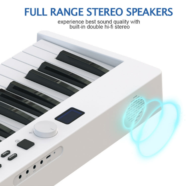 88-Key Portable Smart Folding Electric Piano, EU Plug(PJ88C Black) - Keyboard Instruments by buy2fix | Online Shopping UK | buy2fix
