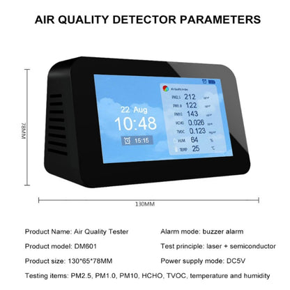 DM601A Multifunctional PM2.5 Formaldehyde Air Quality Detector - Consumer Electronics by buy2fix | Online Shopping UK | buy2fix