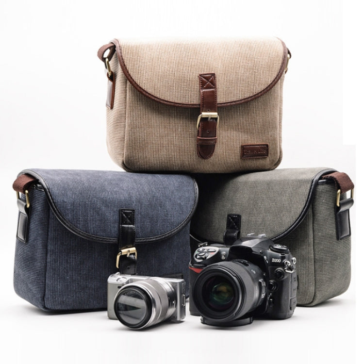Casual SLR Camera Canvas Crossbody Bag(Blue) - Camera Accessories by buy2fix | Online Shopping UK | buy2fix