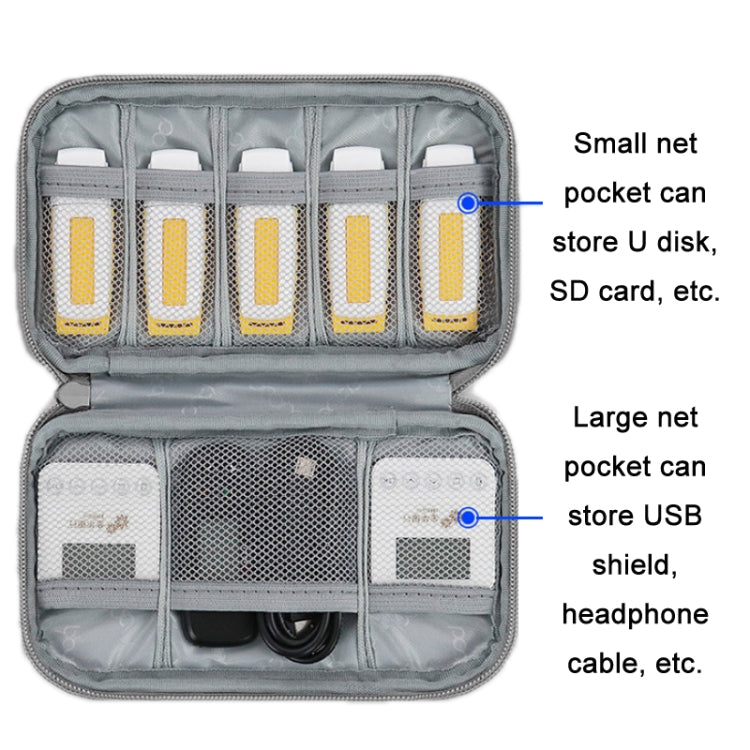 Baona BN-C004 Mini U Disk Headphone Data Cable Storage Bag, Color: Double Layer (Black) - Hard Drive Bags & Cases by Baona | Online Shopping UK | buy2fix
