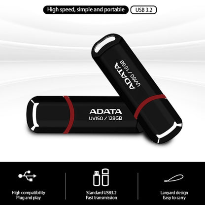 ADATA UV150 High Speed USB3.1 Business USB Flash Drive, Capacity: 32GB(Black) - USB Flash Drives by ADATA | Online Shopping UK | buy2fix