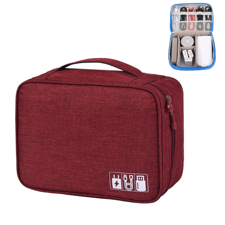 Multifunctional Cationic Digital U Disk Data Cable Storage Bag(Wine Red) - Other by buy2fix | Online Shopping UK | buy2fix