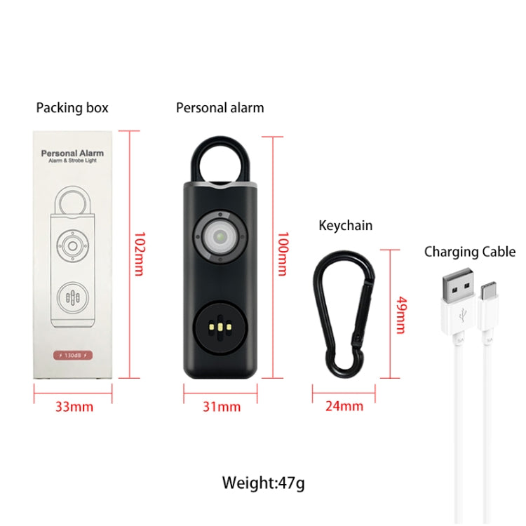 Anti-wolf Alarm Rechargeable Female Student Self-defense Keychain(White) - Security by buy2fix | Online Shopping UK | buy2fix