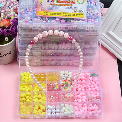 24 Grid Acrylic Beaded Kids DIY Necklace Bracelet Toys(Bead In Bead) - DIY Developmental Toys by buy2fix | Online Shopping UK | buy2fix