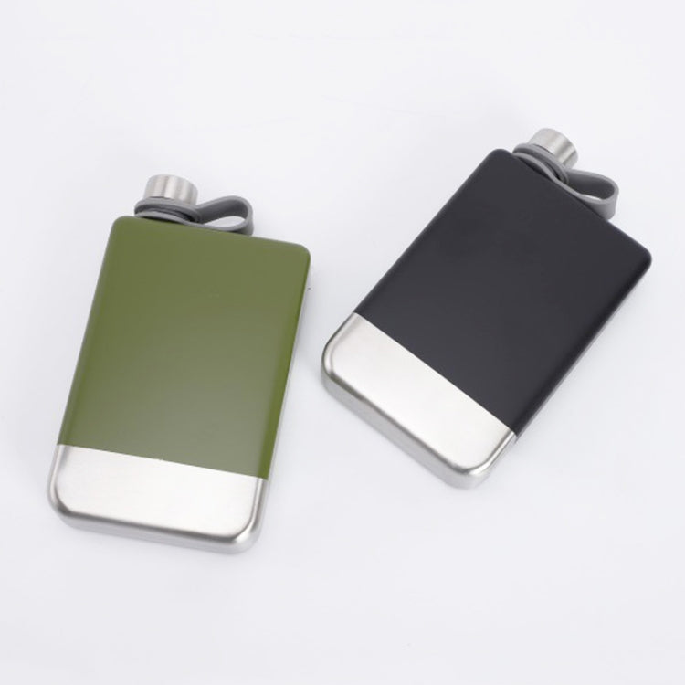 9oz Portable 304 Stainless Steel Flagon Whiskey Vodka Wine Pot Hip Flask(Military Green) - Home & Garden by buy2fix | Online Shopping UK | buy2fix