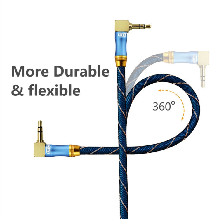 EMK 90-Degree Car 3.5mm Audio Cable Extension Cable, Cable Length: 3M(Blue) - Aux Cable by EMK | Online Shopping UK | buy2fix