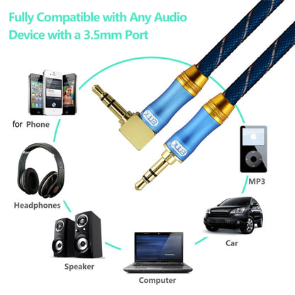 EMK 90-Degree Car 3.5mm Audio Cable Extension Cable, Cable Length: 3M(Blue) - Aux Cable by EMK | Online Shopping UK | buy2fix