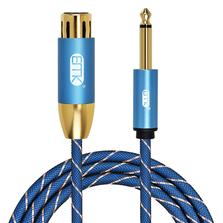 EMK KN603 2Pin 6.5mm Canon Line Balanced Audio Microphone Line,Cable Length: 1m(Blue) - Microphone Audio Cable & Connector by EMK | Online Shopping UK | buy2fix