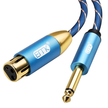 EMK KN603 2Pin 6.5mm Canon Line Balanced Audio Microphone Line,Cable Length: 1m(Blue) - Microphone Audio Cable & Connector by EMK | Online Shopping UK | buy2fix