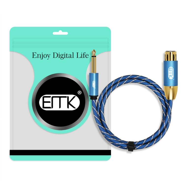 EMK KN603 2Pin 6.5mm Canon Line Balanced Audio Microphone Line,Cable Length: 1m(Blue) - Microphone Audio Cable & Connector by EMK | Online Shopping UK | buy2fix