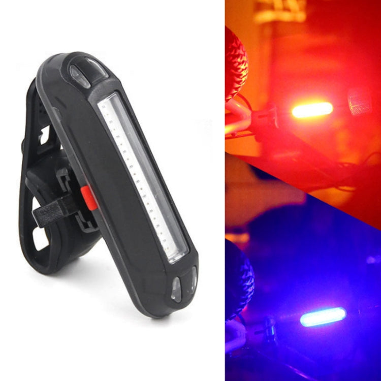 2 PCS LED Rechargeable Bicycle Warning Strip Tail Light(OPP Red&Blue Light) - Taillights by buy2fix | Online Shopping UK | buy2fix