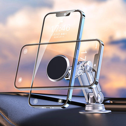 Aluminum Alloy Rotatable Lift Mobile Phone Holder Car Holder,Style: Magnetic Silver - In Car by buy2fix | Online Shopping UK | buy2fix