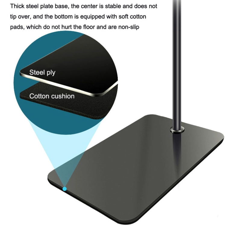 135cm Mobile Phone Tablet Live Broadcast Bedside Lifting Bracket Floor Model (Black) - Lazy Bracket by buy2fix | Online Shopping UK | buy2fix
