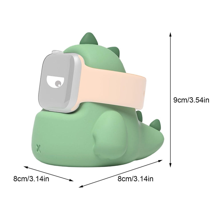 2 PCS H003 Cute Dinosaur Shaped Silicone Charging Stand without Watch For Apple Watch(Green) - Smart Wear by buy2fix | Online Shopping UK | buy2fix