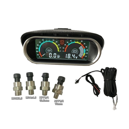 Agricultural Vehicle Car Modification Instrument, Style: Oil Meter (NPT1/8) With Voltage - In Car by buy2fix | Online Shopping UK | buy2fix