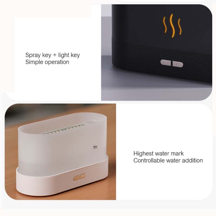 7 Color Flame Aromatherapy Machine Home Office Desk Air Humidifier(Black) - Home & Garden by buy2fix | Online Shopping UK | buy2fix