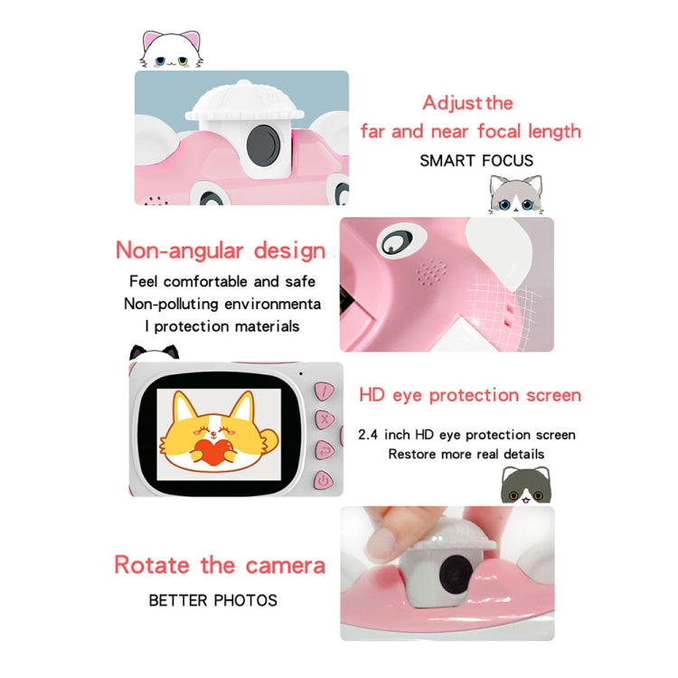 KX01-1 Smart Photo and Video Color Digital Kids Camera without Memory Card(Pink+White) - Consumer Electronics by buy2fix | Online Shopping UK | buy2fix