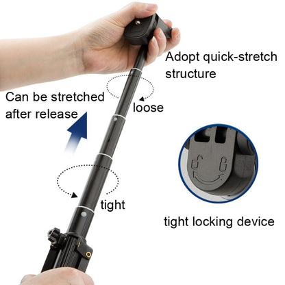 YUNTENG 1688 Selfie Stick Tripod Bluetooth Remote Control Camera Stand(Black) - Selfie Sticks by YUNTENG | Online Shopping UK | buy2fix