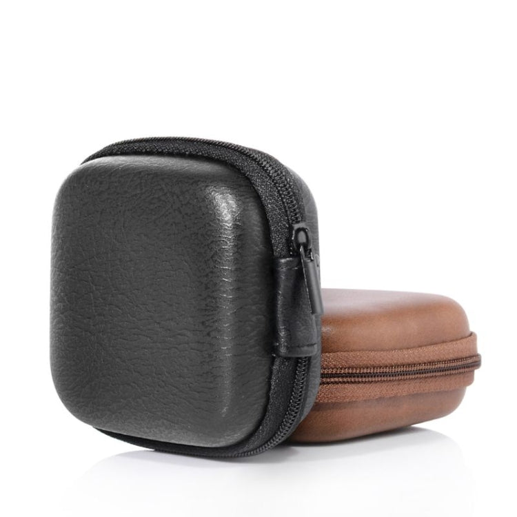 Retro Leather USB Data Cable Storage Bag Earphone Headset Case Pouch Box(Brown) - Digital Storage Bag by buy2fix | Online Shopping UK | buy2fix