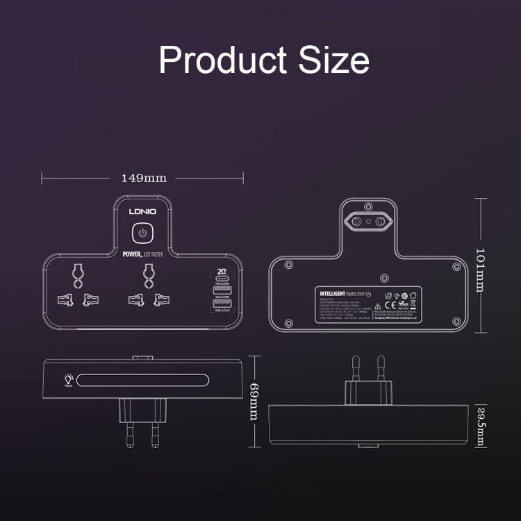 LDNIO SC2311 20W PD+QC 3.0 Multifunctional Home Fast Charging Socket with Night Light, Spec: US Plug - Consumer Electronics by LDNIO | Online Shopping UK | buy2fix