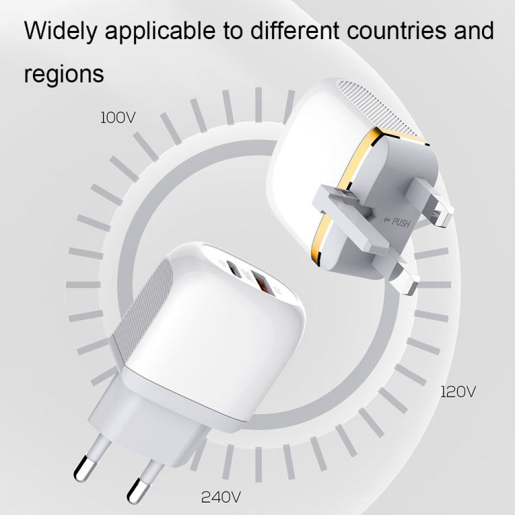 LDNIO A2316C 20W PD+QC 3.0 Phone USB Multi-hole Fast Charger EU Plug with USB-C/Type-C Cable - USB Charger by LDNIO | Online Shopping UK | buy2fix