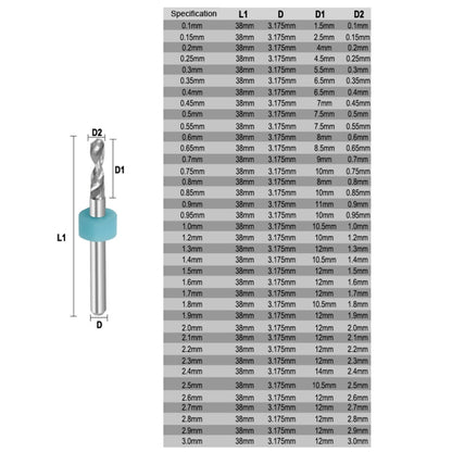 10 In 1 PCB Tungsten Steel Drill Bits Carving Miniature Drill Bits, Size: 2.1-3.0mm - Drill & Drill Bits by buy2fix | Online Shopping UK | buy2fix