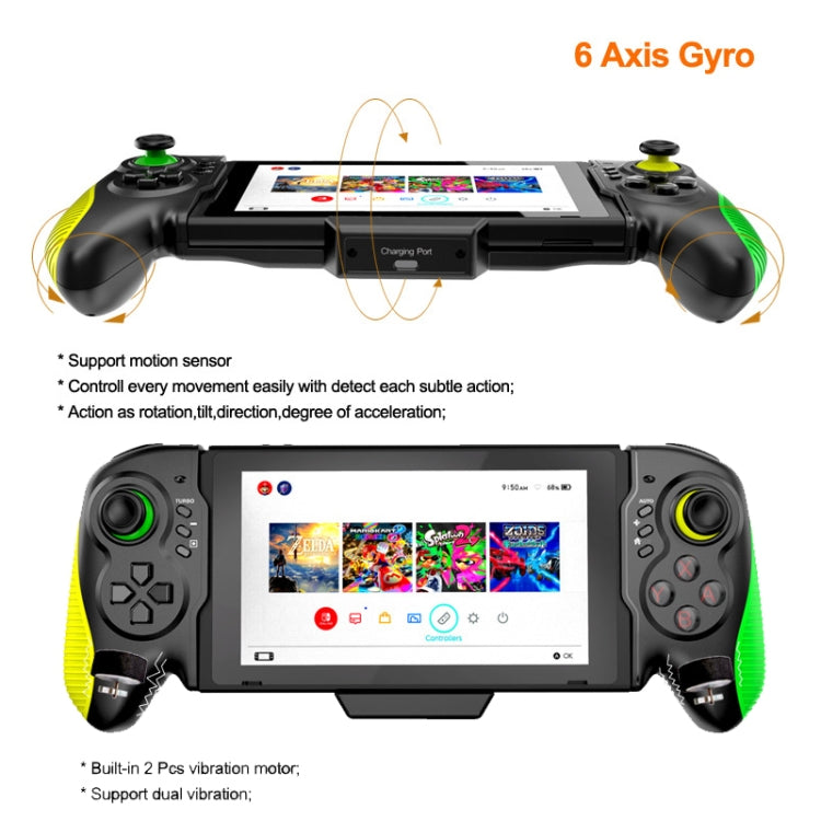 STK-7037 For Switch Game Controller with 6-axis Somatosensory Burst Function(Yellow Green) - Gamepads by buy2fix | Online Shopping UK | buy2fix