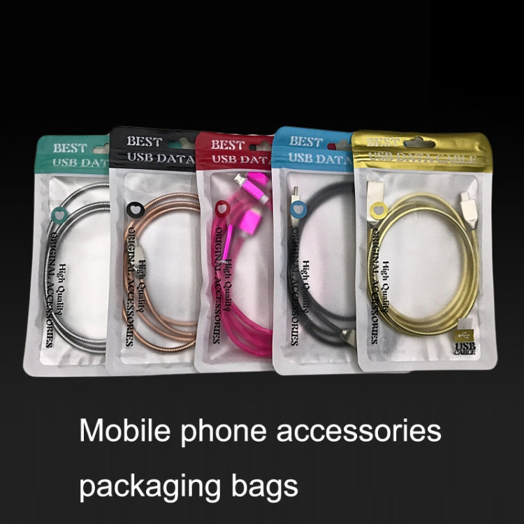 100PCS XC-0014 USB Data Cable Packaging Bags Pearl Light Ziplock Bag, Size: 11x18cm (Black) - Zip Lock Bags by buy2fix | Online Shopping UK | buy2fix