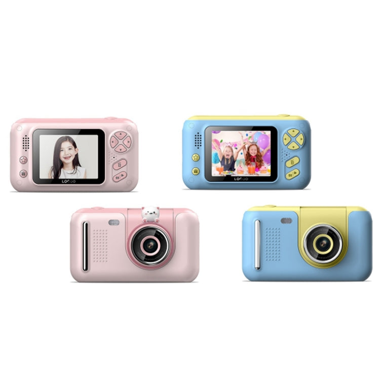 2.4 Inch Children HD Reversible Photo SLR Camera, Color: Yellow Blue + 16G Memory Card + Card Reader - Children Cameras by buy2fix | Online Shopping UK | buy2fix