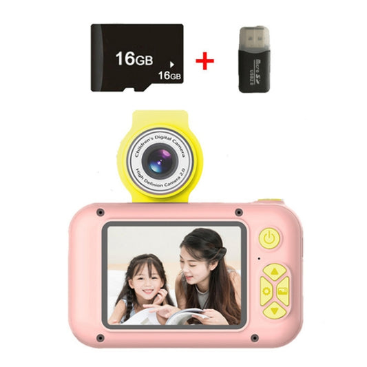 X101 Mini HD Lens Reversible Child Camera, Color: Pink+16G+Card Reader - Consumer Electronics by buy2fix | Online Shopping UK | buy2fix