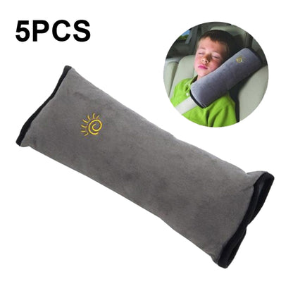 5pcs Children Car Seat Belt Protective Cover Thickened Plush Shoulder Pillow(Gray) - In Car by buy2fix | Online Shopping UK | buy2fix