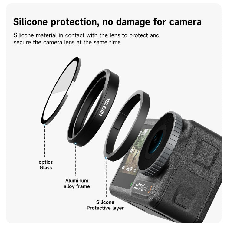 For DJI OSMO Action 3 / 4 TELESIN ND CPL Filter Set Aluminium Alloy Frame Lens(CPL+ND8/16/32 Set) - Lens Filter by TELESIN | Online Shopping UK | buy2fix