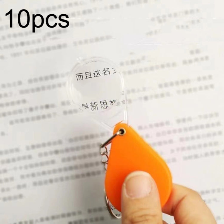 10pcs 10XFold Portable Home Students And Elderly People Hold HD Mini Magnifier Keychain(Orange) - Consumer Electronics by buy2fix | Online Shopping UK | buy2fix