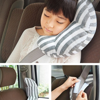 2pcs Children Neck Headrest Comfortable Shoulder Cover Car Neck Guard Pillow(Brown Stripe) - In Car by buy2fix | Online Shopping UK | buy2fix